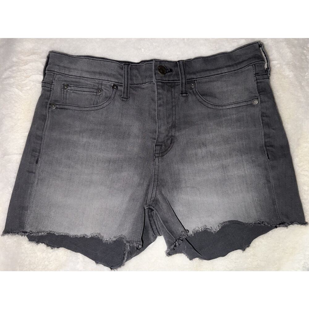 Madewell Denim Shorts Womens 25 Gray High Rise Cutoff Jean Shorts